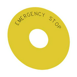 Felirati tábla d22 vészgombhoz EMERGENCY STOP üres sárga kerek 75mm/ SIRIUS ACT SIEMENS