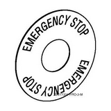 Felirati tábla vészgombhoz EMERGENCY STOP üres-szimbólummal sárga kerek-forma ZB6 Schneider