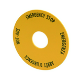 Felirati tábla vészgombhoz sárga kerek-forma 60mm-sz 60mm-ma 60mm-külsőátmérő M22-XBK1 EATON