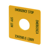 Felirati tábla vészgombhoz sárga négyzetes-forma 50mm-sz 50mm-ma M22-XYK1 EATON