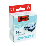Feliratozó szalag poliészter piros/ fekete-betű 24mm 7m x D1 53717 DYMO