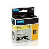 Feliratozó szalag vynil (PVC) sárga/ fekete-betű 19mm 5.5m x  hőálló  UV-álló RHINO 18433 DYMO