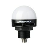 Fény+hangjelző folyt/villogó RGY d55x82mm d:M30 M12-dugó 10-30V DC fehér 85dB LED IP65 MC55 WERMA