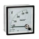 Feszültségmérő analóg táblaműszer 0-250Vméréstartomány AC 1.5-osztály 96mm x 96mm x TRACON