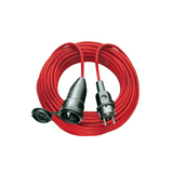 Flexo csapófedeles H05VV-F 3x 1.5mm2 20m SCHUKO dugó egyenes SCHUKO lengő anya 230V piros LECTRA