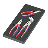 Fogókészlet kombinált/oldalcsípő/vízpumpa fogó szivacstálcás 3-darabos 9780 KNIPEX Set 1 WERA