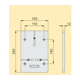 Fogyasztásmérő alátéttábla 1fázisú mérőhöz 32A 240mmx 155mmx szürke TL 1F Z.U.P. Emiter
