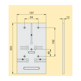 Fogyasztásmérő alátéttábla 3fázisú mérőhöz 63A 350mmx 197mmx szürke TL 3F Z.U.P. Emiter