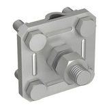 Földelési fixpont 30mm/8-10mm keresztkapoccsal 60x60mm 12M/csavar nemesacél V2A 25mm J.PRÖPSTER