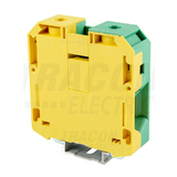 Földelő sorkapocs TS35/C 1-szintes 25-70mm2 zöld-sárga csavaros csavaros TRACON