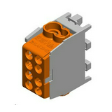Fővezetéki leágazókapocs 130/100A Cu/Al csavaros barna 2x25+2x16mm2  HLAK 25 1/2 M2 Pollmann