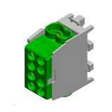 Fővezetéki leágazókapocs 130/100A Cu/Al csavaros zöld 2x25+2x16mm2  HLAK 25 1/2 M2 Pollmann