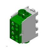 Fővezetéki leágazókapocs 150/125A Cu/Al csavaros zöld 2x35+2x25mm2  HLAK 35 1/2 M2 Pollmann