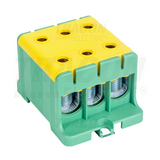 Fővezetéki leágazókapocs 160A/400VAC 3x2x2,5-50mm2 Al/Cu zöld/sárga 3P 50mm2 TRACON