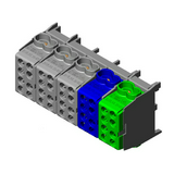 Fővezetéki leágazókapocs 3+N+PE 5x(2x25+4x16mm2) 5P csavaros kalapsínre HLAK 25-5/10-S Pollmann
