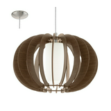 Függesztett lámpatest izzós fa lamellás 1x 60W 220-240V AC E27 króm-ház acél IP20 Stellato EGLO