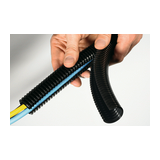 Gégecső hasított 50m 21mm-átmérő poliamid 6 fekete V2 tűzálló HG-DC Double Slit Hellermann Tyton