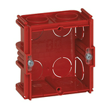 Gipszkarton szerelvénydoboz 1-es négyzetes 71mm 71mmx piros műanyag BatiBox LEGRAND