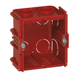 Gipszkarton szerelvénydoboz 1-es négyzetes 71mm 71mmx piros műanyag BatiBox LEGRAND