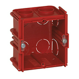 Szerelvénydoboz téglafalba1-es négyzetes 71mm 71mmx piros műanyag BatiBox LEGRAND