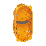 Gipszkarton szerelvénydoboz 2-es ovális 142mm 73mmx 67mm-átmérő sárga műanyag BatiBox LEGRAND