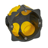 Gipszkarton szerelvénydoboz gumis 1-es kerek 40mm-mély sárga műanyag csavarral BatiBox LEGRAND