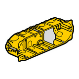 Gipszkarton szerelvénydoboz gumis 3-as ovális 213mmx 73mmx 67mm-átmérő sárga Batibox LEGRAND