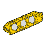 Gipszkarton szerelvénydoboz gumis 4-es ovális 284mmx 73mmx 67mm-átmérő sárga Batibox LEGRAND