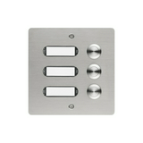 Csengőnyomó panel LED/8-16VADC 130x130x45mm 3-lakás süllyesztett nemesacél ETA 403 V2A UP GROTHE