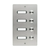 Csengőnyomó panel LED/8-16VADC 130x220x45mm 4-lakás süllyesztett nemesacél ETA 404 V2A UP GROTHE