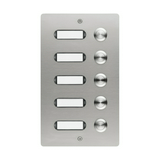 Csengőnyomó panel LED/8-16VADC 130x220x45mm 5-lakás süllyesztett nemesacél ETA 405 V2A UP GROTHE
