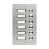 Csengőnyomó panel LED/8-16VADC 130x220x45mm 6-lakás süllyesztett nemesacél ETA 406 V2A UP GROTHE
