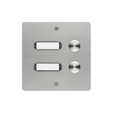 Csengőnyomó panel LED/8-16VADC 130x130x19mm 2-lakás falonkívüli nemesacél ETA 502 V2A AP GROTHE