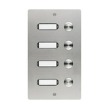 Csengőnyomó panel LED/8-16VADC 130x220x19mm 4-lakás falonkívüli nemesacél ETA 504 V2A AP GROTHE