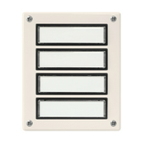Csengőnyomó panel izzó(nélkül) 120x100x25mm 3-lakás falonkívüli alumínium fehér ETA 634 ws GROTHE
