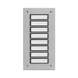 Csengőnyomó panel 1oszlop izzó(nélkül) 24V/1A 72x121mm 8-lakás süllyesztett ETA 808 EV1 GROTHE