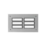 Csengőnyomó panel 2oszlop izzó(nélkül) 24V/1A 72x121mm 6-lakás süllyesztett ETA 833 EV1 GROTHE