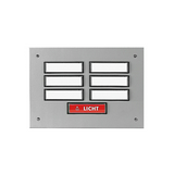 Csengőnyomó panel 2oszlop izzó(nélkül) 24V/1A 72x121mm 7-lakás süllyesztett ETA 834 EV1 GROTHE