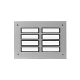 Csengőnyomó panel 2oszlop izzó(nélkül) 24V/1A 72x121mm 8-lakás süllyesztett ETA 844 EV1 GROTHE