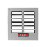 Csengőnyomó panel 2oszlop izzó(nélkül) 24V/1A 72x121mm 13-lakás süllyesztett ETA 867 EV1 GROTHE