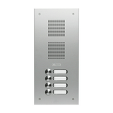 Csengőnyomó panel 1oszlop LED/8-16VADC  160x342x56mm 4-lakás ezüst Robusta EV1 TS 787 1-4 GROTHE