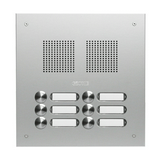Csengőnyomó panel 2oszlop LED/8-16VADC  240x248x57mm 6-lakás ezüst Robusta EV1 TS 787 2-3 GROTHE