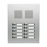 Csengőnyomó panel 2oszlop LED/8-16VADC  240x296x57mm 10-lakás ezüst Robusta EV1 TS 787 2-5 GROTHE