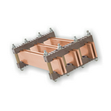 Gyűjtősíntartó 3x 20…160x5…10mm 3-pólus 4000A 100mm-síntáv SH100 Schmidt