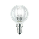 Halogén lámpa E14 18W 230V gömb 204lm 2800K 2000h víztiszta D-en.o. Halogen Philips