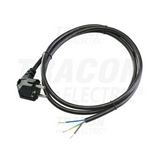 Hálózati csatlakozókábel 2300W H03VV-F 3x 0.75mm2 2m SCHUKO dugó pipa érvéghüvely 10A TRACON