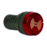 Hang-fényjelző előlapba d22mm 24V AC/DC zümmögő villogó piros LED IP20 TRACON