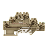 Háromszintes sorkapocs 2,5mm2 TS35 24A 500V rugószorításos bézs ZIKD2,5/PE/L/L CONTA-CLIP