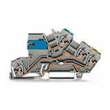 Háromszintes sorkapocs 4mm2 TS35 20A 250V rugószorításos szürke WAGO