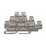 Háromszintes sorkapocs TS35 24A 500V rugószorításos szürke 870-577 WAGO